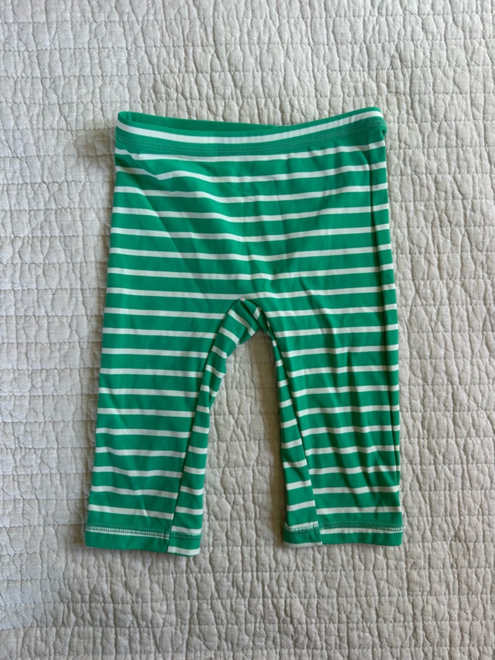 Mini Boden Mint and White Striped Swim Shorts 504
